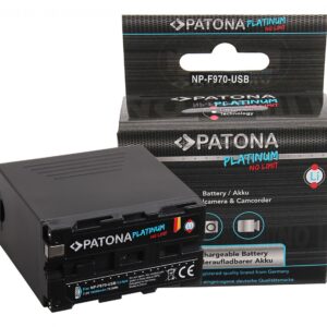 Platinum Battery Sony NP-F970 F960 F950 incl. Powerbank 5V/2A USB Output 10500mAh and Micro USB Input