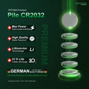 Premium 10 pieces 3V CR2032 button cell