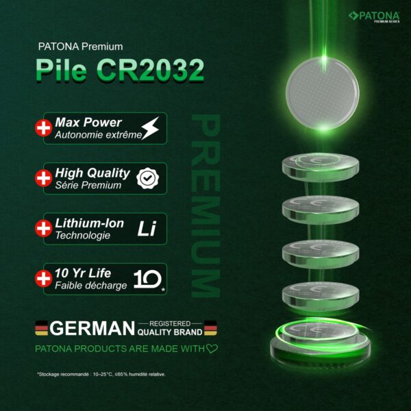 Premium 10 pieces 3V CR2032 button cell