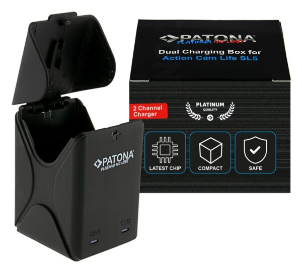 Platinum Dual-Charger charging box Action Cam Life SL5